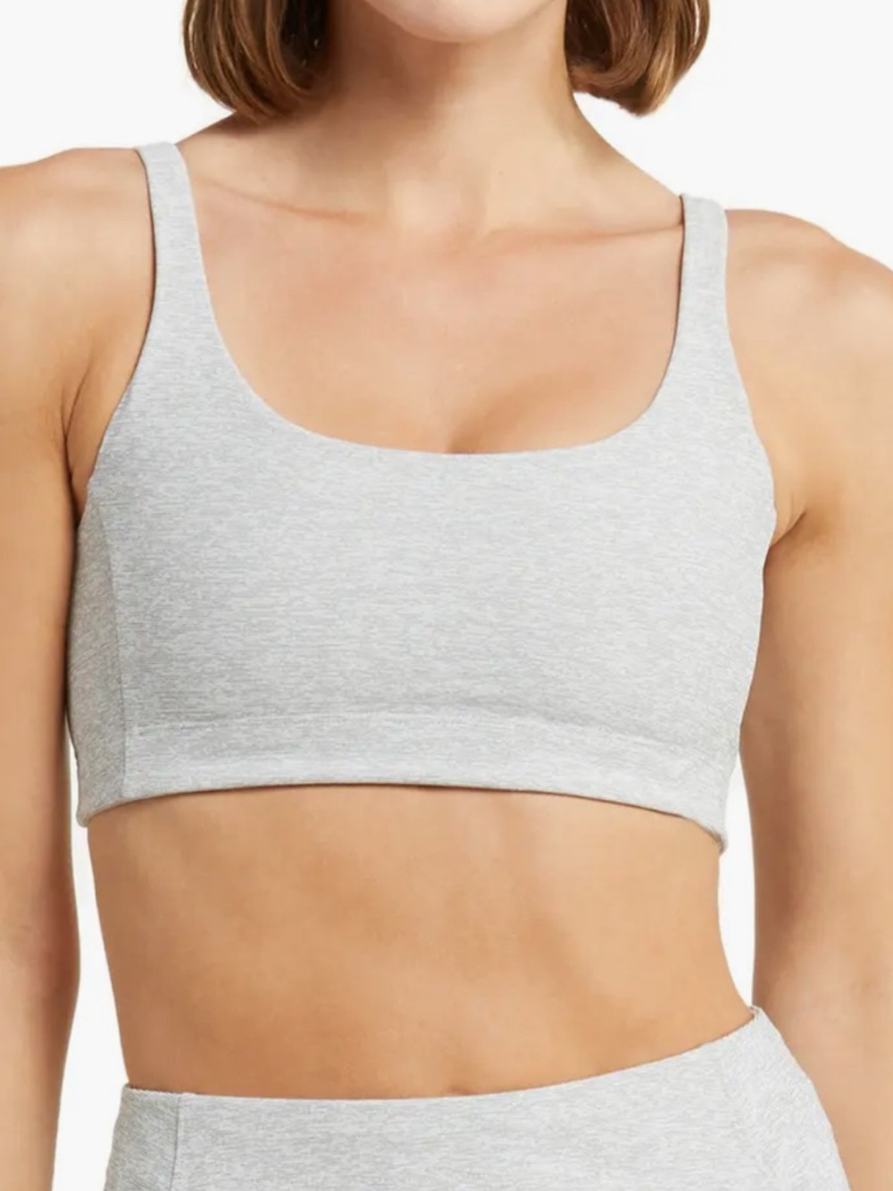 Outdoor Voices Double Time Mélange Sports Bra in Heathered Grey Sz Medium